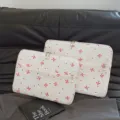 White crinkled bow laptop sleeve with pearl zipper, cute padded notebook protective bag. - S / Beige