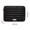 Schwarze gepolsterte Daunenstoff Laptoptasche, 36.5x26.5x2.5cm tragbare Innnentasche 14 Zoll. - 14 Zoll / Schwarz