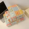 Süße koreanische gesteppte Laptoptasche und iPad-Hülle mit niedlichen Cartoon-Mustern. - 11 Zoll / Geometrisches Gitter