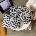 INS style black and white heart print laptop sleeve bag for 11 inch iPad and 14 inch computer. - Small 28*22*2cm / Black Heart