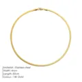 Collier chaîne serpent plate en acier inoxydable plaqué or 14k bijou ras de cou minimaliste - Largeur 4mm Longueur 40cm (YX33106) / Or