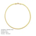 collier chaîne serpent plate en acier inoxydable plaqué or 14k, largeur 5mm, longueur 40cm. - Largeur 5mm Longueur 40cm (YX33109) / Or