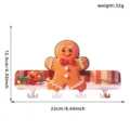 Christmas gingerbread man wooden key hook wall mounted rack for home holiday decoration - Gingerbread Man Wooden Hook With Adhesive Fastener Set