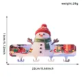 Christmas wooden snowman key wall hook, cute holiday decor and hanging wall organizer. - Snowman Wooden Hook With Adhesive Fastener Set