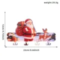 Christmas wooden key holder with Santa Claus cartoon design, wall-mounted 4 hooks rack. - Santa Claus With Gift Bag Wooden Hook With Adhesive Fastener Set