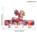 Christmas wooden key holder with cute reindeer and gift boxes design wall rack for home decor. - Elk Reindeer Wooden Hook With Adhesive Fastener Set