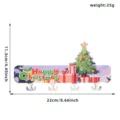 Christmas wooden key wall hook decorative cartoon style wall mounted rack variant model - Christmas Tree With Gift Box Wooden Hook With Adhesive Fastener Set
