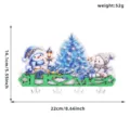 Christmas wooden key holder wall mounted decorative rack with cute snowman and bear design hooks. - Christmas HOME Wall Hanging Style B (Includes 1 Pair of Fasteners)