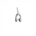 Ciondolo con lettera argentata minimalista charm per collana gioiello DIY chic donna. - Lettera A / Argento