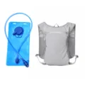 Lightweight running hydration backpack with 2L water bladder for outdoor marathon cycling hiking. - Light Gray with Water Bag