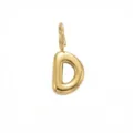 Ciondolo a lettera D rigonfia placcato oro 14K, ciondolo per collana in acciaio. - Lettera D / Oro