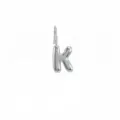 Ciondolo charm con lettera K in metallo argentato per collane minimaliste fai da te e gioielli. - Lettera K / Argento