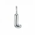 Ciondolo lettera palloncino argento in acciaio inossidabile collana gioiello DIY accessorio. - Lettera L / Argento