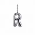 Ciondolo lettera R a palloncino argento per collana fai da te gioielli, accessorio elegante. - Lettera R / Argento