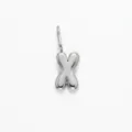 Collana con ciondolo lettera X gonfia argento, gioiello monogramma minimal in acciaio. - Lettera X / Argento