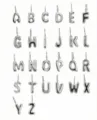 Ciondolo lettera alfabeto gonfio in acciaio inox collana DIY gioielli set da A a Z - Lettera Singola 10 Pezzi Pacchetto / Argento