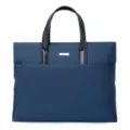 Borsa per laptop da uomo blu scuro da lavoro, borsa in tessuto resistente con manici. - Blu