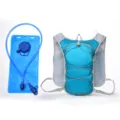 Blue running hydration backpack vest with water bladder for outdoor hiking marathon cycling. - Lake Blue with Water Bag