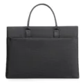 Borsa portatile da lavoro grigia scura da uomo, elegante cartella casual con doppi manici. - Nero