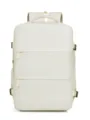Minimalist light beige travel backpack with large capacity, casual and versatile design. - Off White