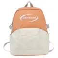Korean style casual dual-color backpack for men and women, perfect for school travel and use. - Orange