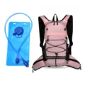Pink hydration backpack with water bladder for outdoor sports, hiking, and cycling. - Pink with 2L Water Bag