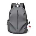 Classic grey casual backpack for men and women, lightweight large capacity daily school bookbag. - Gray With Charm