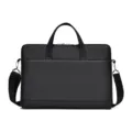Elegante schwarze Laptoptasche für Damen und Herren, leichtes Business Etui mit Gurt. - L / Schwarz