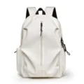 White casual backpack for men and women, large capacity stylish school daypack lightweight. - Off White