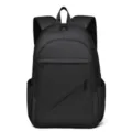 Mochila negra clasica para ordenador portatil de negocios, gran capacidad y diseño minimalista. - Negro