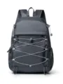 Lightweight folding backpack casual travel daypack water resistant dark grey sports rucksack - Gray