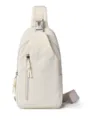 Sac de poitrine décontracté de couleur unie pour hommes et femmes, sac bandoulière de sport. - Blanc Cassé