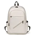 Mochila de negocios blanca minimalista de gran capacidad con múltiples bolsillos. - Blanco Roto