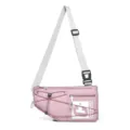 Borsa a tracolla sportiva rosa borsa da petto casual con cinghia regolabile e cordino. - Rosa