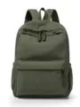 Dunkelgrüner Kord-Rucksack für Studenten, lässiger und großer Freizeitrucksack für Alltag. - Armeegrün