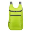 Lightweight foldable outdoor travel backpack in lime green with breathable mesh straps for sports. - Green