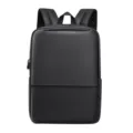 Zaino nero minimalista da uomo per laptop affari casual impermeabile vista principale del prodotto - Nero