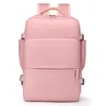 Pink casual large capacity travel backpack for daily commuting, school, and outdoor use. - Pink