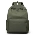 Classic military green casual backpack with large capacity, durable fabric and minimalist design. - Dark Green