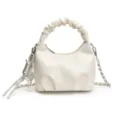 Sac à main froncé de style coréen pour femmes sac bandoulière chaîne mode été - Avec Pendentif / Blanc