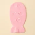 Balaclava de punto rosa de 3 agujeros invierno cortavientos máscara de esquí cálida - Rosa