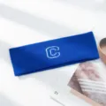 Cinta deportiva de punto azul con letra C, absorbente de sudor para fitness yoga correr. - Azul real C