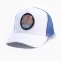 Gorra de béisbol de malla bordada china de moda con parche de máscara tradicional elegante. - M (56-58cm) / Blanco