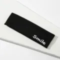 Diadema deportiva de punto negro con bordado para fitness yoga correr y banda de sudor - Smile negro