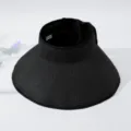 Chapeau de soleil noir vide à large bord chapeau de paille femme été extérieur pliable - M (56-58cm) / Noir