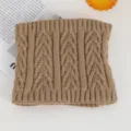 Gestrickter Winter-Halswärmer, dicker warmer Schal für kaltes Wetter, Unisex-Modedesign. - Nr. 19 Khaki Groß Zopfmuster