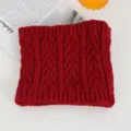Roter gestrickter Halswärmer für den Winter, warmer und dicker Wollkragen, Freizeit. - Nr. 20 Bordeauxrot Groß Zopfmuster