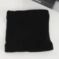 Black knitted neck warmer for winter, soft ribbed fleece lined thermal winter scarf. - No. 19 Black Vertical Stripes