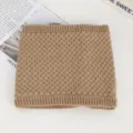 Cozy winter knitted neck warmer in classic brown, thick thermal snood scarf for cold weather. - No. 26 Khaki Corn Ribbed Knit