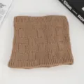 Brauner gestrickter Halswärmer Winterschal thermisch für Outdoor Radfahren Unisex Mode - Nr. 9 Khaki Gerippt Kreuz Quadrat